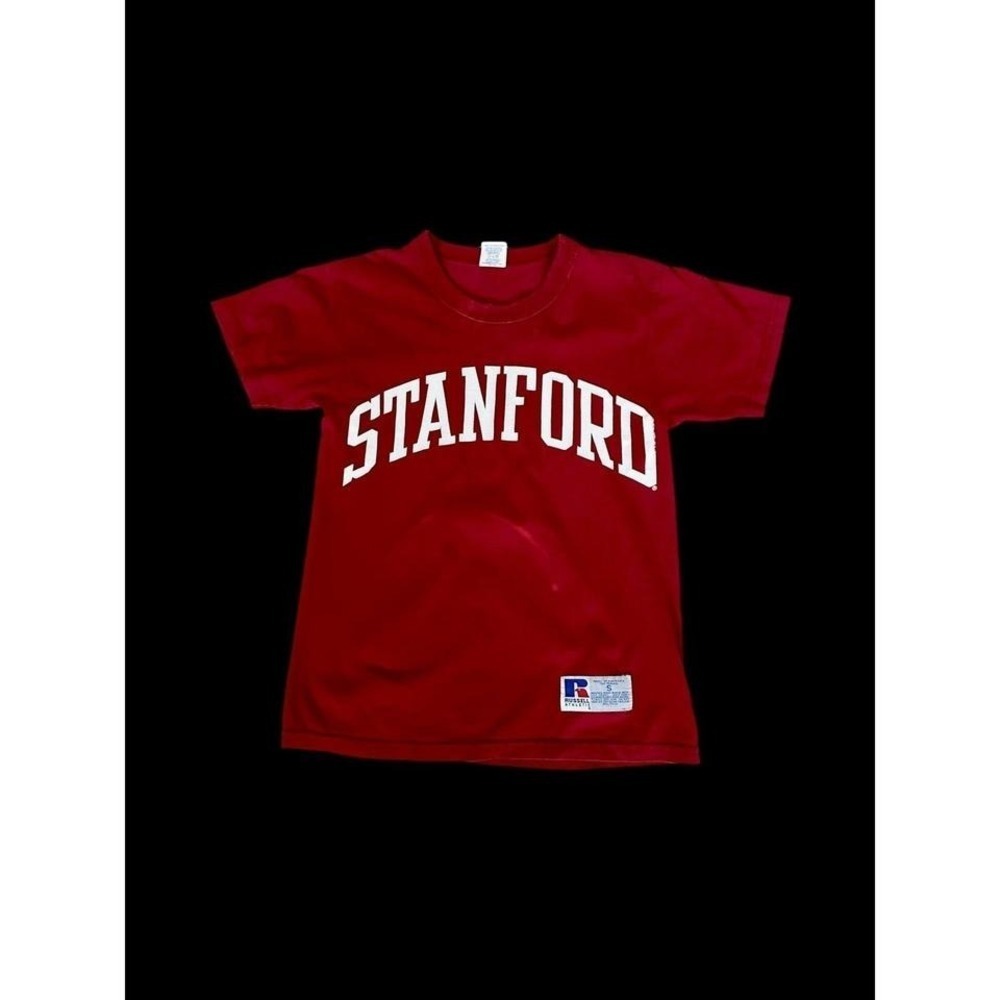 Vintage Stanford Cardinals Russell T Shirt Womens XS Youth Small Maroon Red 90s